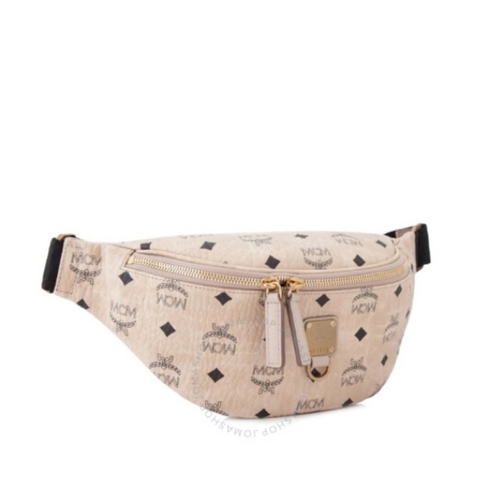 MCM Visetos Stark Belt Bag Beige